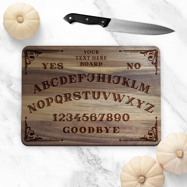 Ouija Chopping Board Halloween Kitchen Decor, Ouija Serving Board For Halloween