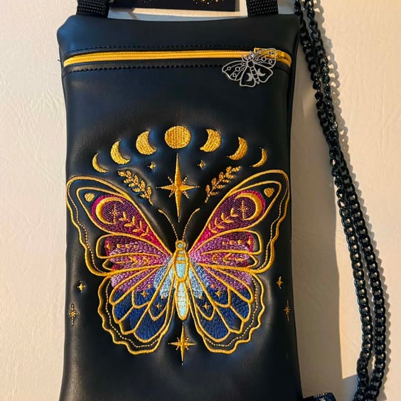 Celestial Butterfly Crossbody Bag – Embroidered Crossbody Bag