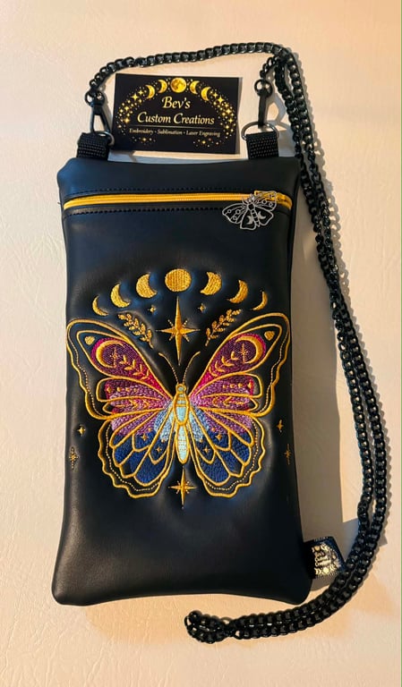 Celestial Butterfly Crossbody Bag – Embroidered Crossbody Bag