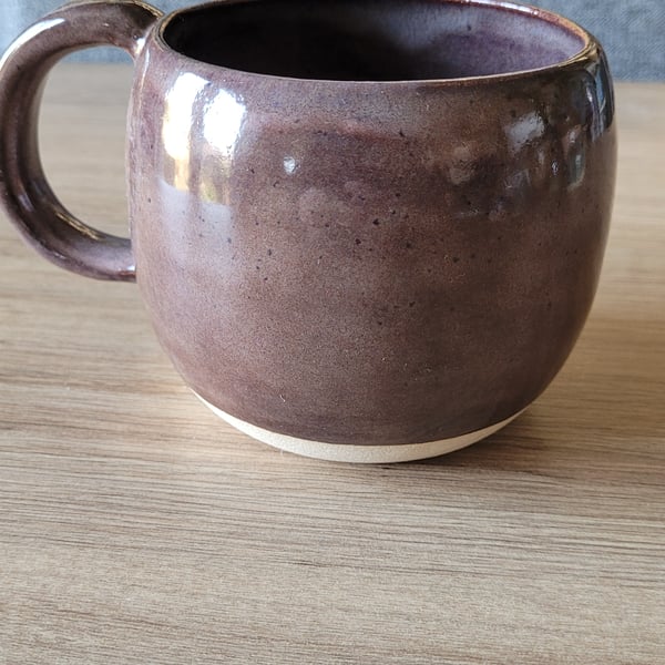 Large Purple Glazed Mug Handmade Pottery