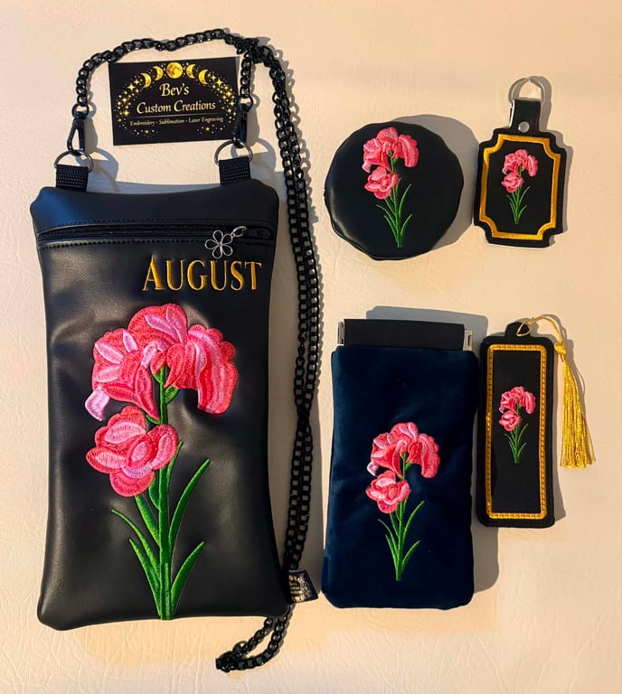August Birth Flower Gift Set - Embroidered Bundle