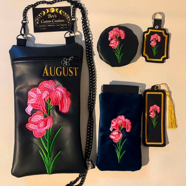 August Birth Flower Gift Set - Embroidered Bundle