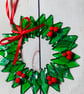 Wreath fused glass hanging decoration 