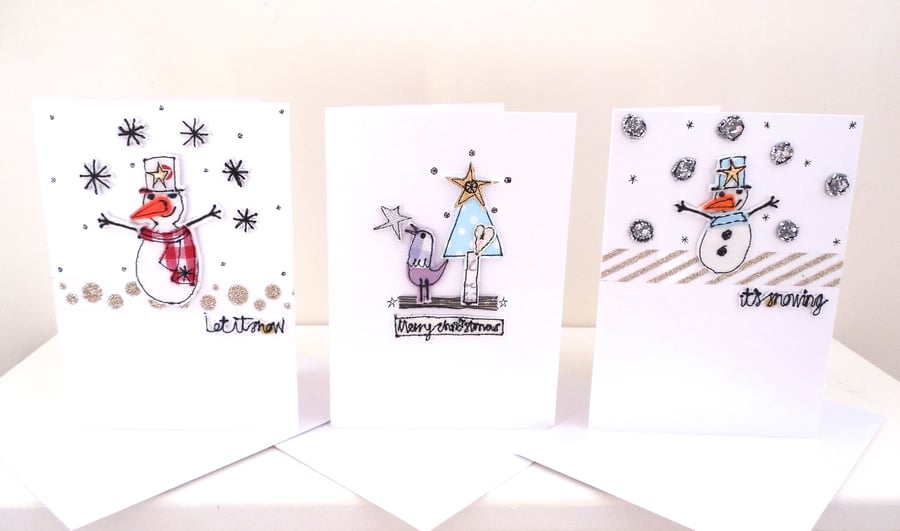 'Let it Snow', 'Its Snowing', Merry Christmas' C6 Card