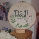 Wedding Embroidery Hoop Picture, Gift, Wedding Accessory 
