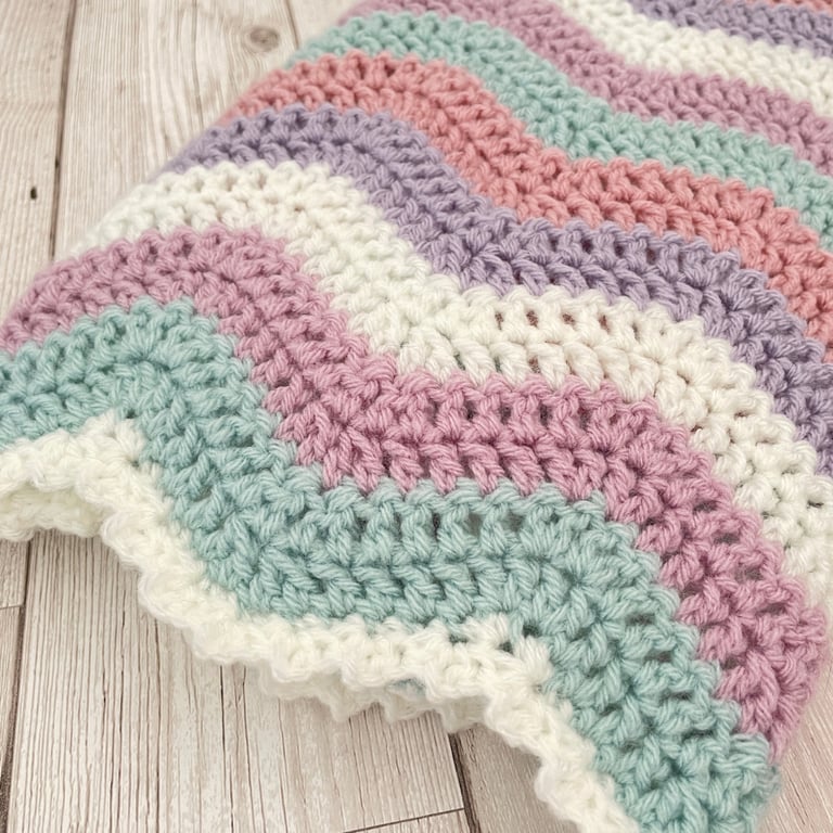 Pink and Purple Baby Blanket - Handmade - Crochet - Pastel Nursery - Baby Girl