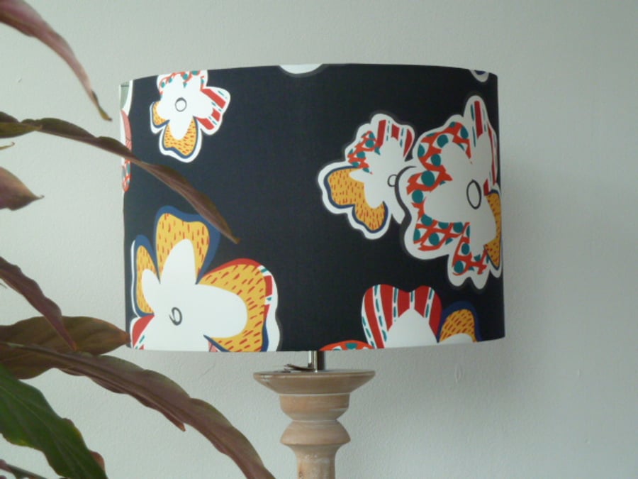 Liberty Festival Fabric Covered Drum Lampshade 30cm x 20.5cm