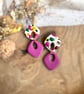 Autumn Terrazzo Abstract Link Dangle Polymer Clay Earrings