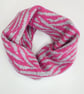 Summer Seconds Zebra snood cowl - bubblegum pink and pearl grey
