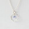 Tanzanite with Sterling Silver Slim Circle Pendant Necklace