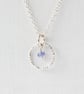 Tanzanite with Sterling Silver Slim Circle Pendant Necklace