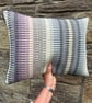 Rosanna cushion: Flint grey, Thistle & Slate grey. Handwoven in Wales