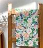 Chaffinches with English Climbing Roses Cotton Tea Towel - Image 3