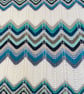 Shades of blue grey and aqua baby blanket, hand knitted in cotton yarn. - Image 3