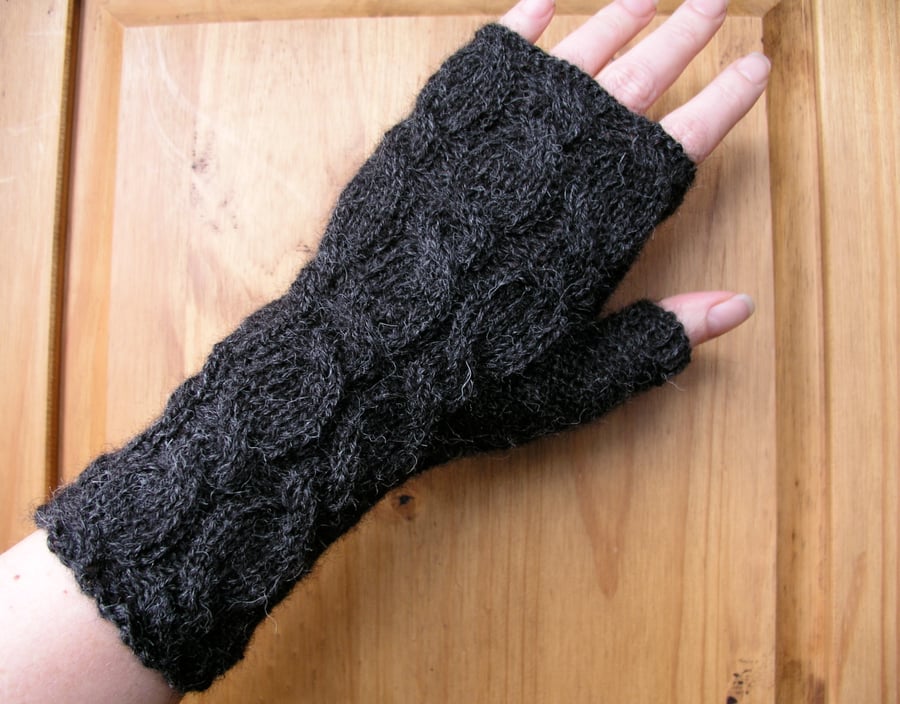 Alpaca Wrist Warmers Fingerless Gloves