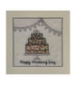 Embroidered Wedding Cake Card: Textile Congratulations Card - Image 4