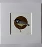 Original hand painted bird watercolour painting wildlife British Coal Tit art.