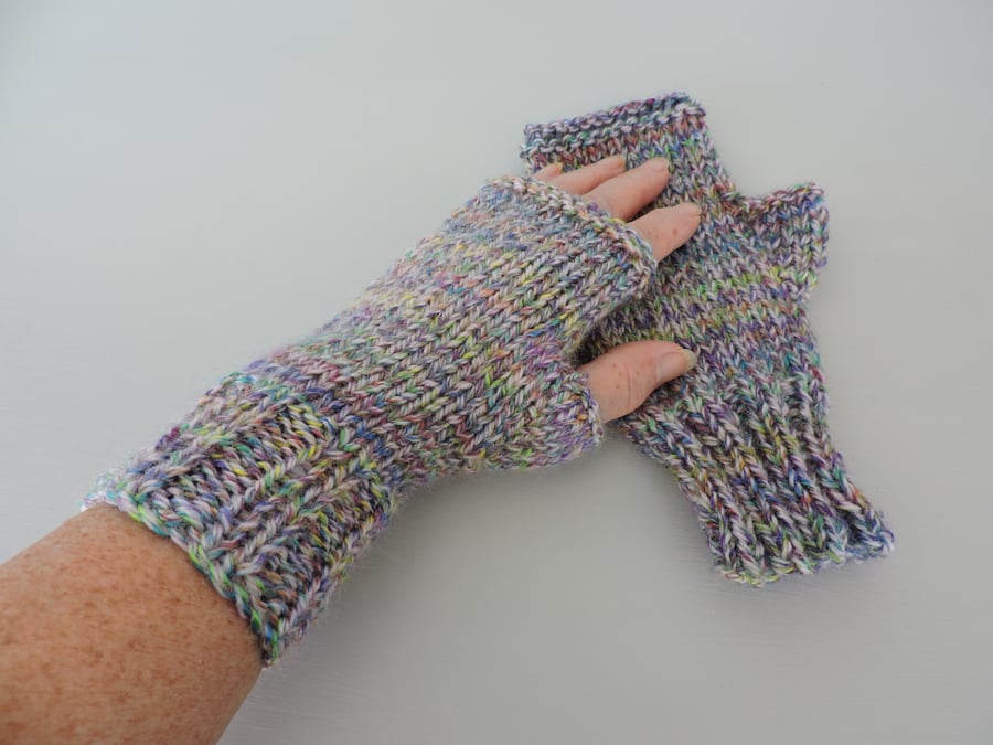 SALE Fingerless Mitts for Adults Hand Knitted