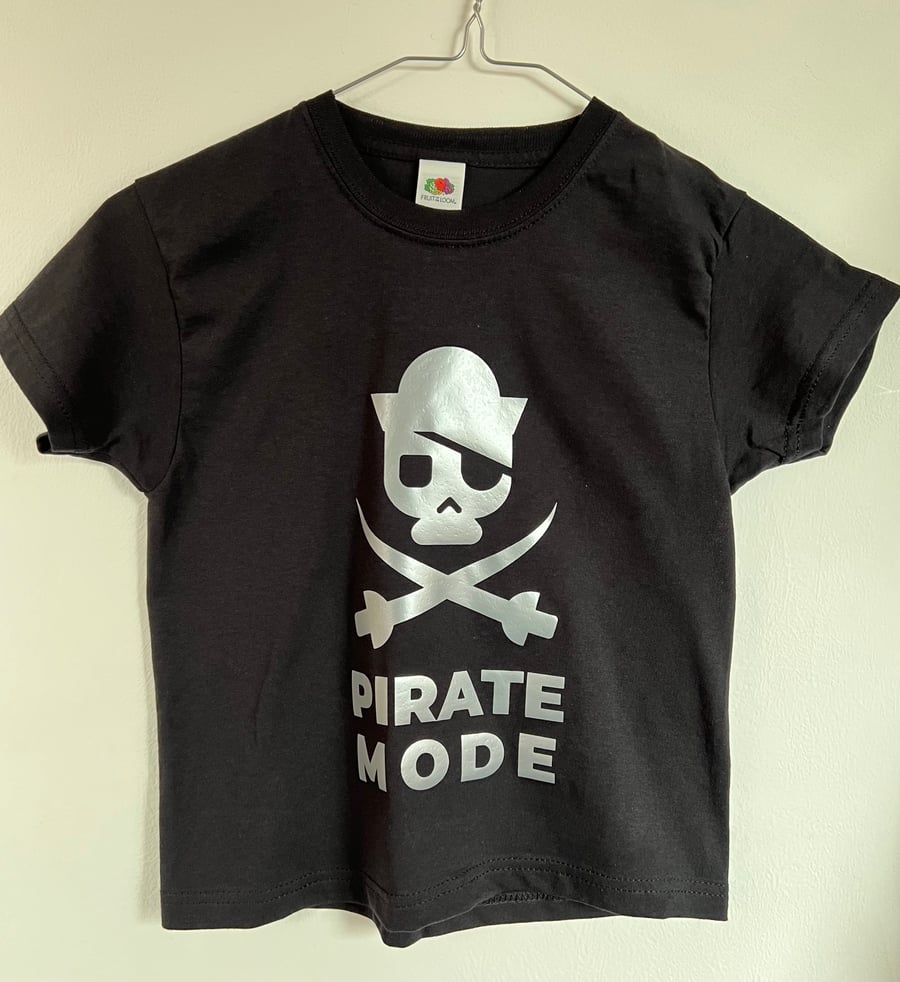 Customisable & Personalised Men's Women's Kid's Halloween T Shirt 'PIRATE MODE'