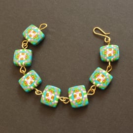 Geometric Tiles Bracelet - Polymer Clay - Handmade