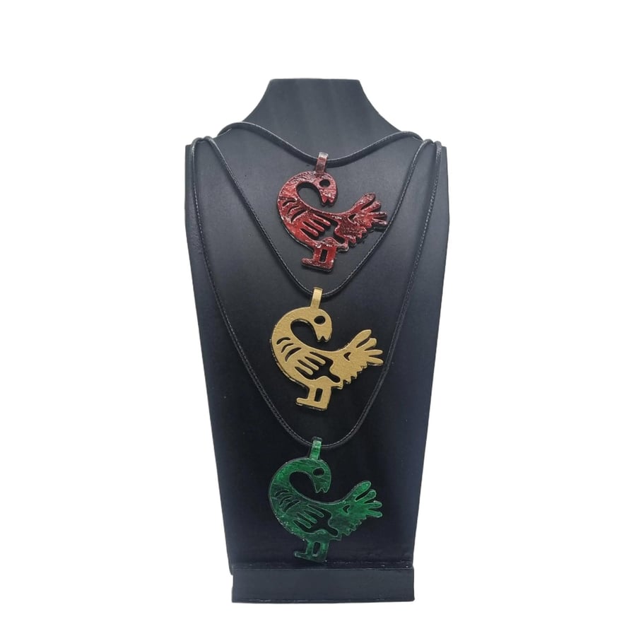 Sankofa bird pendant,ghanaian adinkra symbol necklace,african jewellery,tribal