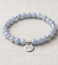 Angelite Crystal Bracelet, Serenity, Personalised Engraved Gift - Image 1