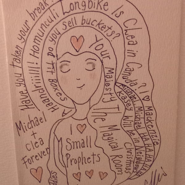 Small Prophets inspired original drawing 4 by 6 inches 