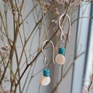 Turquoise and shell earrings