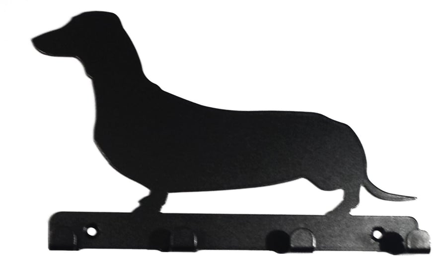 Dachshund (Sausage Dog) Silhouette Key Hook Rack - metal wall art