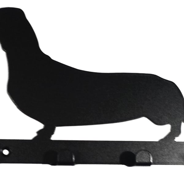 Dachshund (Sausage Dog) Silhouette Key Hook Rack - metal wall art
