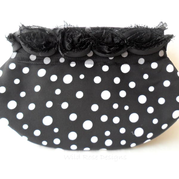 Black and white spotted Clutch evening bag