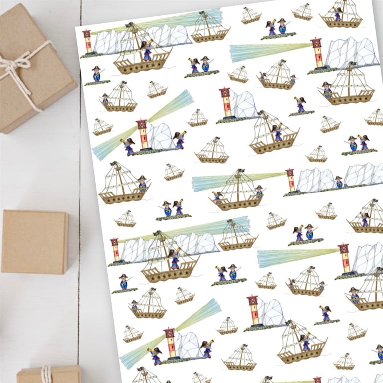 Isle of Wight Pirates Wrapping Paper sheet