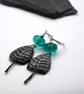 lampwork glass and ceramic tree earrings - Image 4