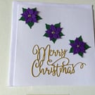 Handmade christmas card. Handmade poinsettia card. Xmas card. 23034