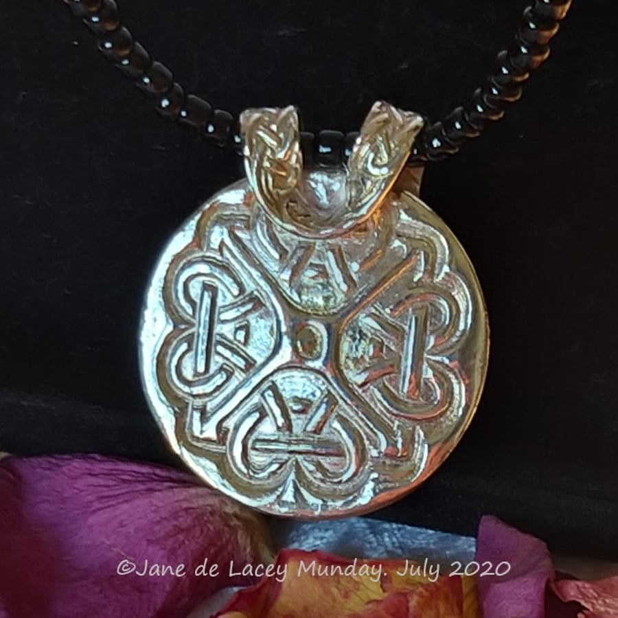 Celtic Style Fine Silver Necklace (ON SALE - PRICE REDUCED)