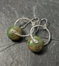 Sterling silver and green turquoise earrings - Image 2