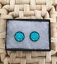 Sparkling Resin Druzy Ear Studs in Aqua - Image 2