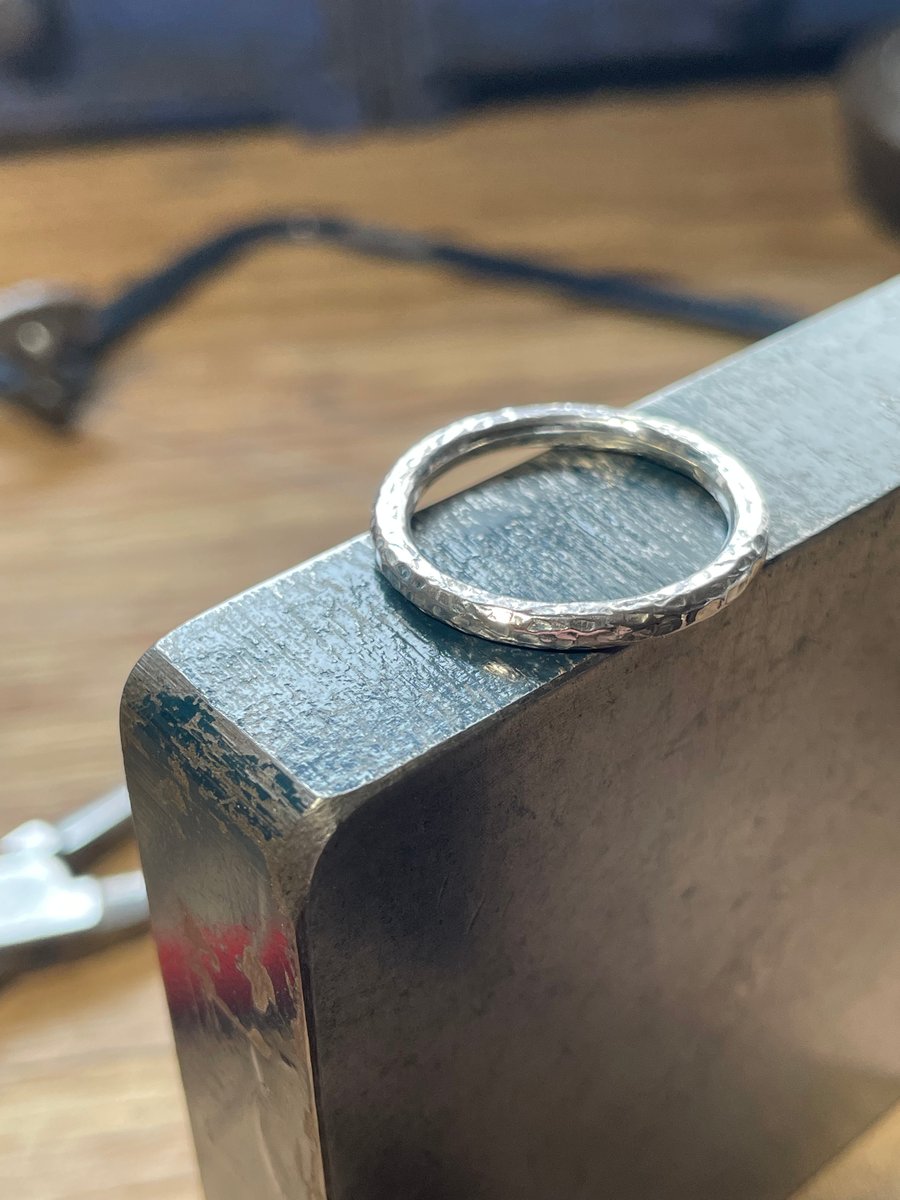 Sterling Silver Ring 2.5mm - Hammered-Sparkly Textured Sizes H-Z  Handmade