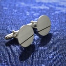 Groom Cufflinks - Mens Gift Ideas - Silver Cuff Links - Circle 18mm x 1.5mm