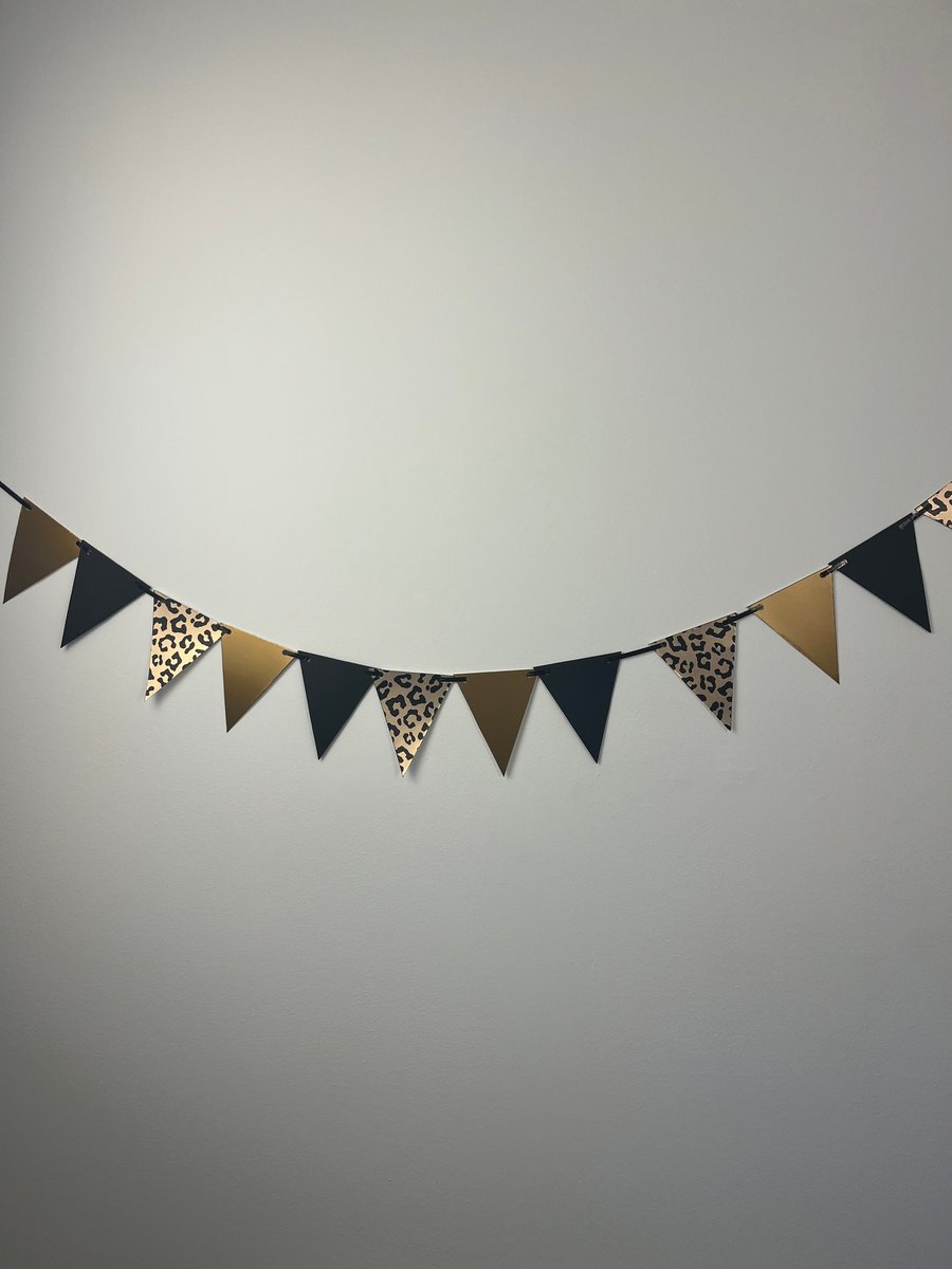 Leopard Print Flag Bunting Party Banner Decoration x12 Flags