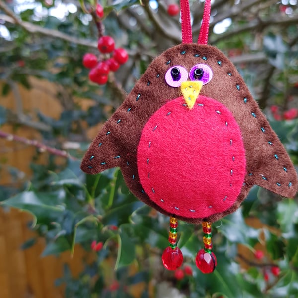 Robin Redbreast Decoration - Mr Purple Eyes