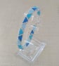 Turquoise Blue and Silver Seed Beaded Bracelet