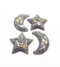 12 Handmade Celestial Charms in Orange, Yellow & Green - Image 4