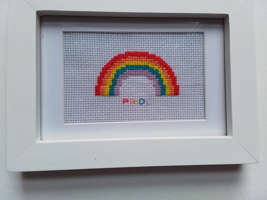 Pride picture. Rainbow picture. Cross stitch. Ref 001