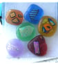 6 Rainbow fused glass Dichroic decorated cabochons flat back nuggets jewellery - Image 3