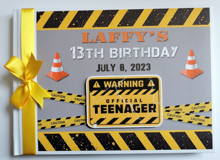 Teenager Birthday Guest book, Warning official teenager birthday guest book