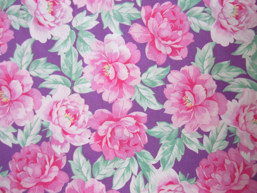 1 Metre of Pink and Lilac Floral Fabric