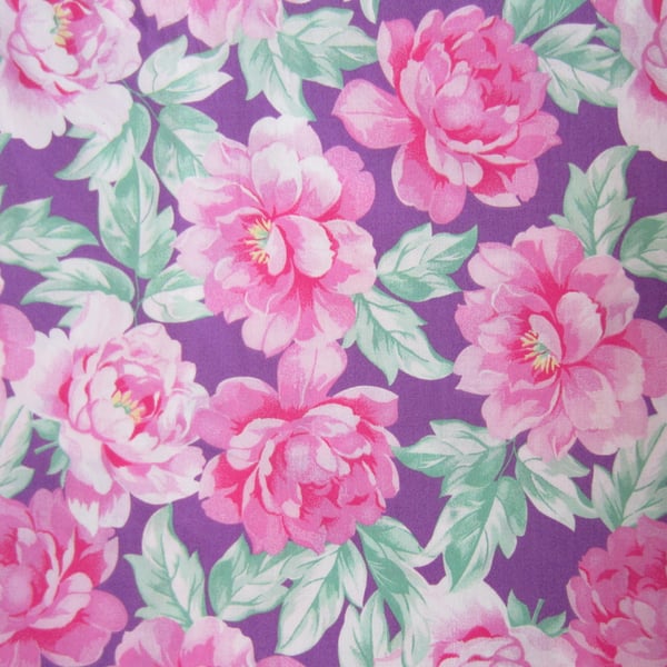 Pink and Lilac Floral Fabric 2.9 m Remnant