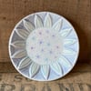 Hand carved ceramic dish pale purple