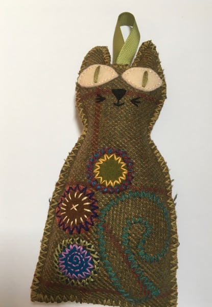 Cat shaped, Krazy Katz dried Lavender filled, hanging house decoration